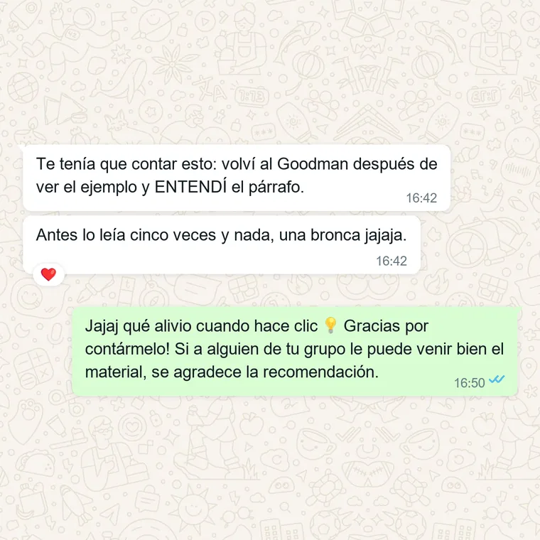 TESTIMONIO: captura real de WhatsApp 4 de 8 — mata «me bloqueo en el oral»