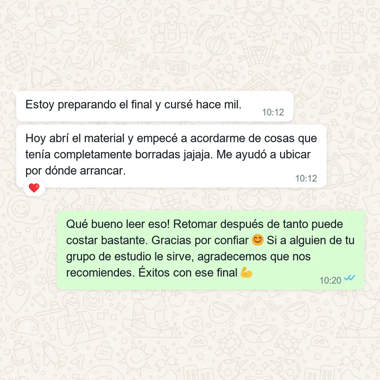 TESTIMONIO: captura real de WhatsApp 8 de 8 — con un pero honesto, algo menor que no le cambia la decisión