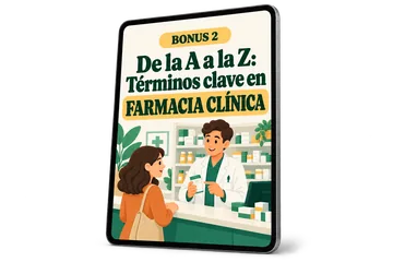 IMAGEN: mockup del bonus 2 de 2 — glosario de términos de farmacología para cuando te trabás leyendo el libro
